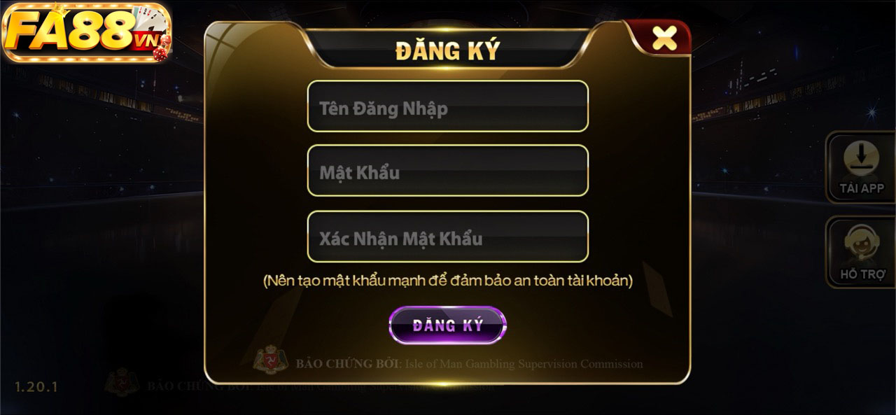 Các bước thực hiện đăng ký tài khoản FA88