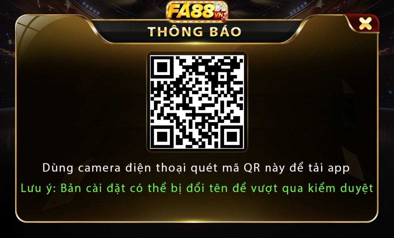 Tải game Fa88 đơn giản với QR code